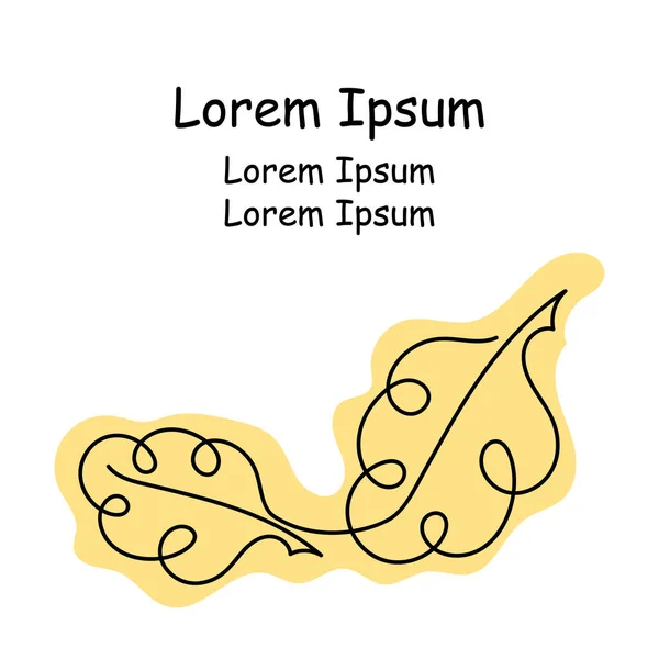 Малюнок безперервних ліній дубового листя. Однорядковий візерунок. Мистецтво мінімалізму. Простір для тексту. Шаблони карт, запрошення, плакати тощо — стоковий вектор