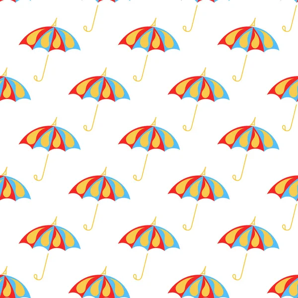 Seamless Pattern Bright Umbrellas Fun Background Fabric Other Surfaces Vector — Stock Vector