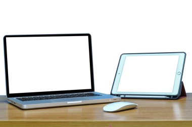 Dizüstü ve tablet pc izole., duyarlı web tasarım