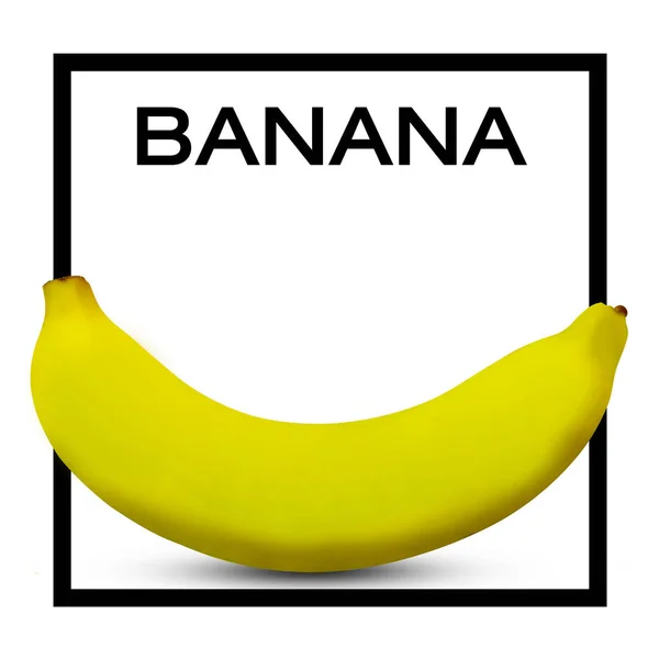 Single banana against white background. (whit clipping path) — Stock Photo, Image