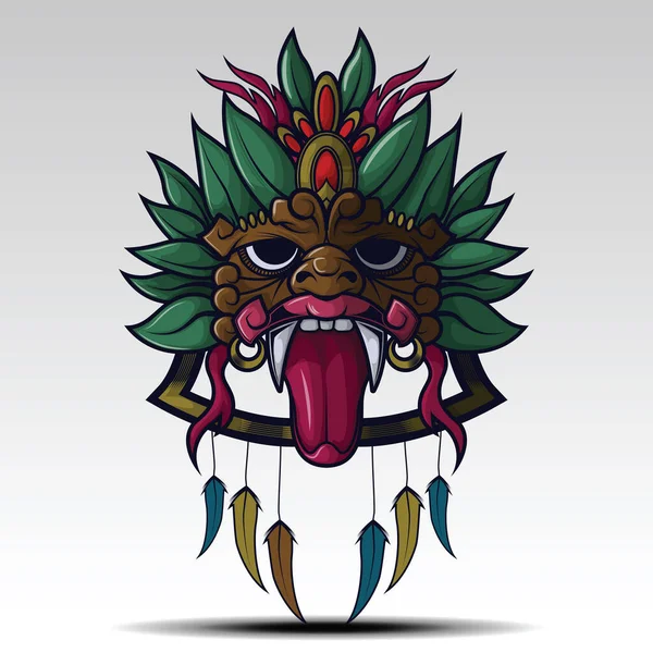 Art de shaman Masque tatouage concept . — Image vectorielle