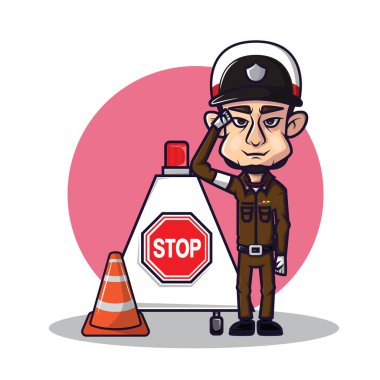 Tatlı Tayland trafik polisi. 