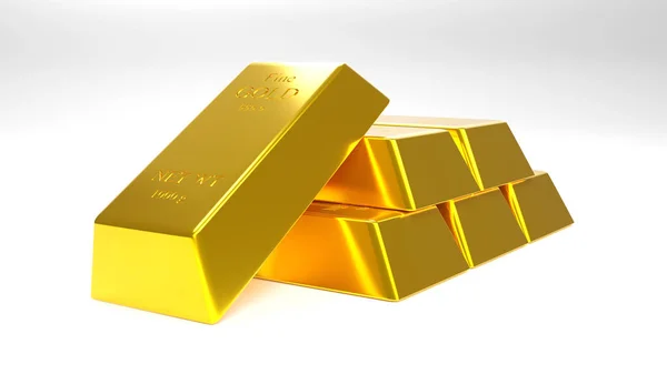 Gold Bar Gold Coin Business Rendering — Stock Photo, Image
