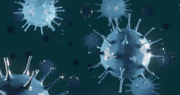 Ilustración Infección Viral Abstracta Que Causa Enfermedad Crónica Coronavirus Virus — Foto de Stock