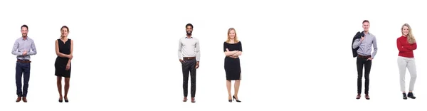 Group People Front White Background — Stock Photo, Image