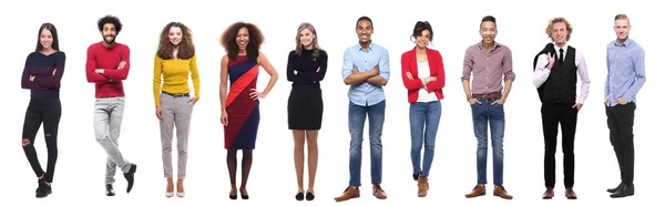 Bir grup beyaz arka plan önünde insan