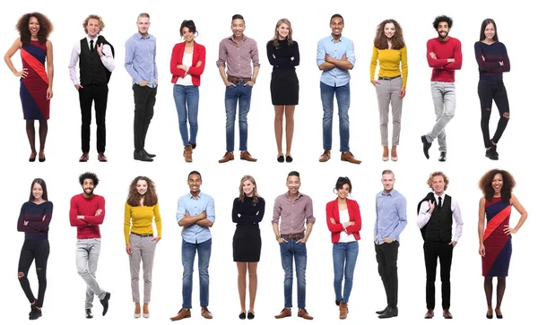 Bir grup beyaz arka plan önünde insan