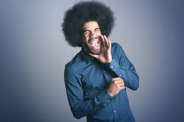 Retrato Homem Feliz Com Expressões — Fotografia de Stock