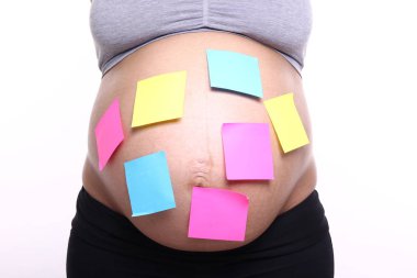 Güzel hamile bir kadının portresi.