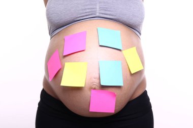 Güzel hamile bir kadının portresi.