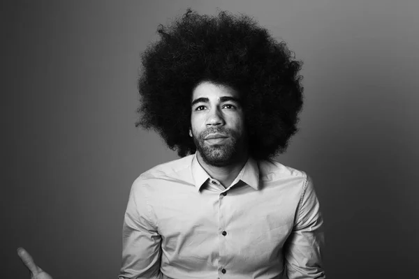 Retrato Homem Afro Feliz — Fotografia de Stock