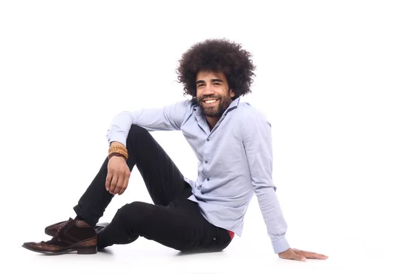 Retrato Homem Com Afro — Fotografia de Stock