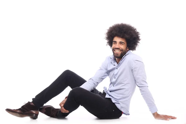 Porträtt Man Med Afro — Stockfoto