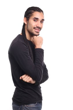 Güzel bir afro Amerikalı adam portresi