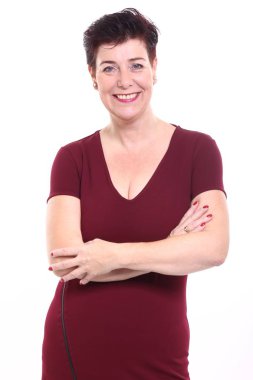 Güzel, olgun bir kadının portresi.