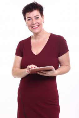 Güzel, olgun bir kadının portresi.