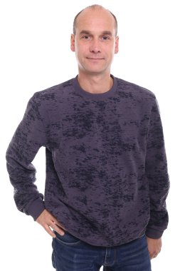 Beyaz arka plan önünde güzel olgun adam