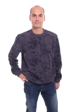 Beyaz arka plan önünde güzel olgun adam