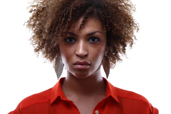 Porträt Einer Schönen Afro Frau — Stockfoto