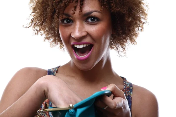 Retrato Una Hermosa Mujer Afro — Foto de Stock