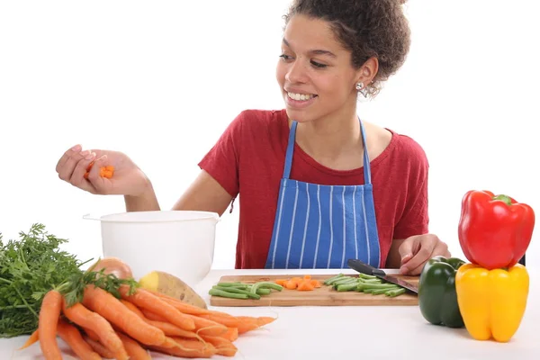 Mujer Hermosa Cocina —  Fotos de Stock