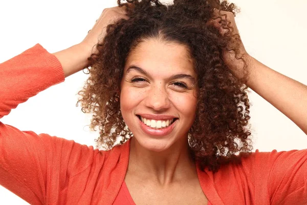 Prachtige Mooie Afro Vrouw — Stockfoto