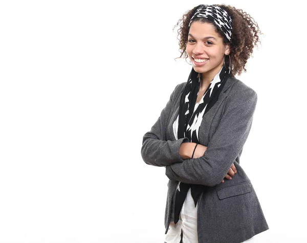 Schöne Glückliche Afro Frau — Stockfoto