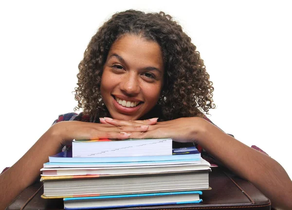 Retrato Uma Bela Mulher Afro Feliz — Fotografia de Stock