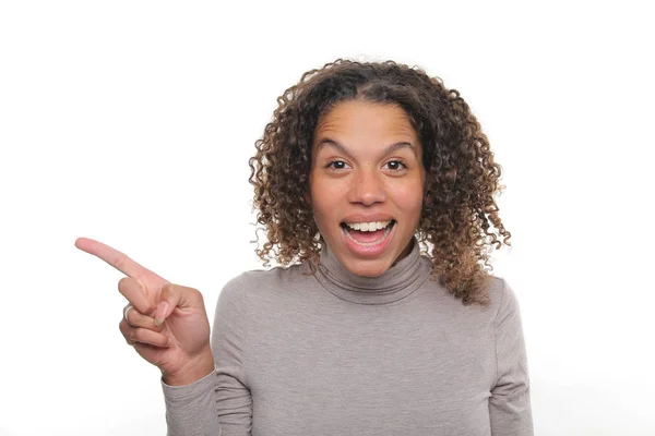 Hermosa Mujer Afro Feliz —  Fotos de Stock