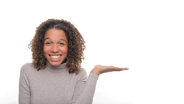 Hermosa Mujer Afro Feliz —  Fotos de Stock