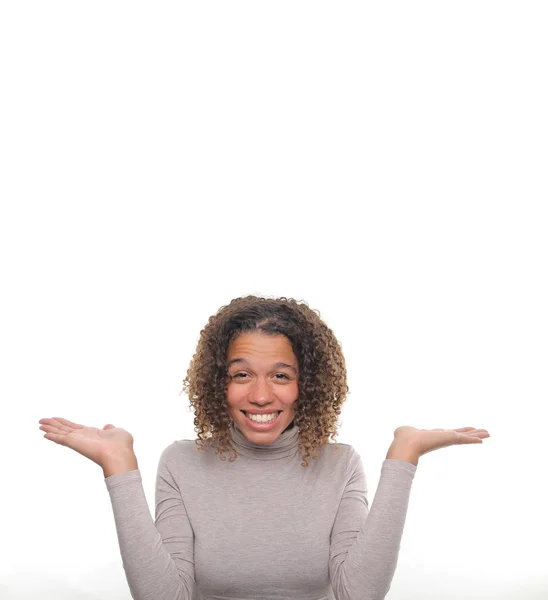 Mooie Gelukkig Afro Vrouw — Stockfoto