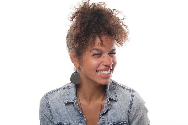 Hermosa Mujer Afro Feliz — Foto de Stock