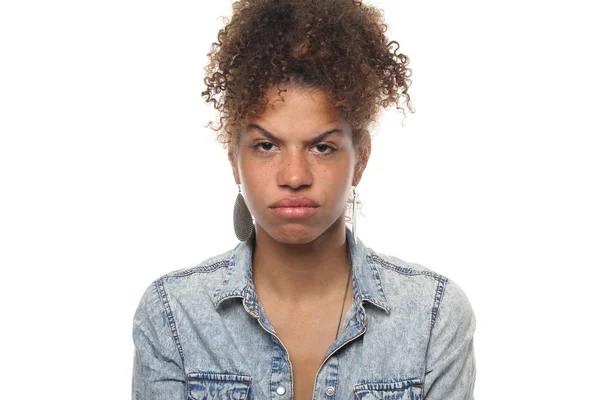 Mooie Gelukkig Afro Vrouw — Stockfoto