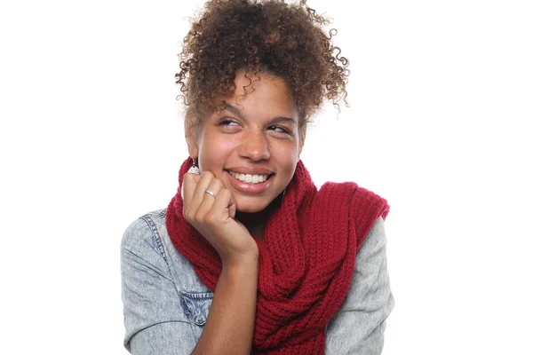 Krásná Žena Šťastná Afro — Stock fotografie