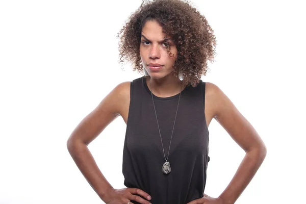 Hermosa Mujer Afro Feliz — Foto de Stock