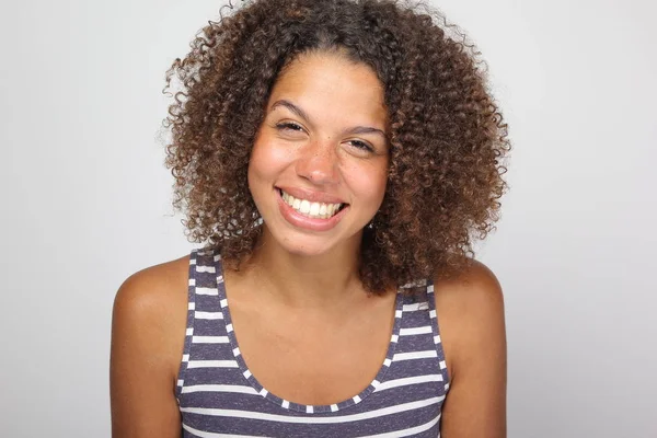 Hermosa Mujer Afro Feliz — Foto de Stock