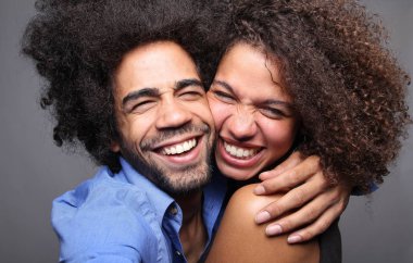 Güzel mutlu Photo Booth aşk Çift