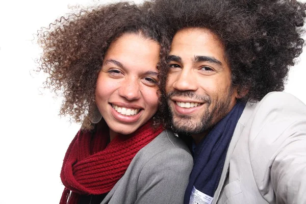 Beautiful Happy Photo Booth Love Couple — Stock Photo, Image