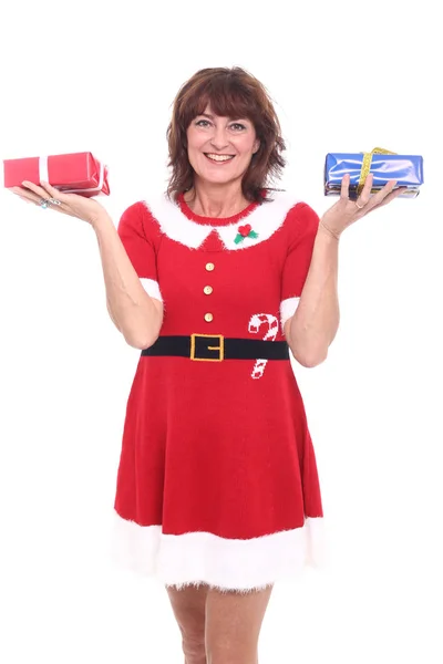 Beautiful Happy Christmas Woman — Stock Photo, Image