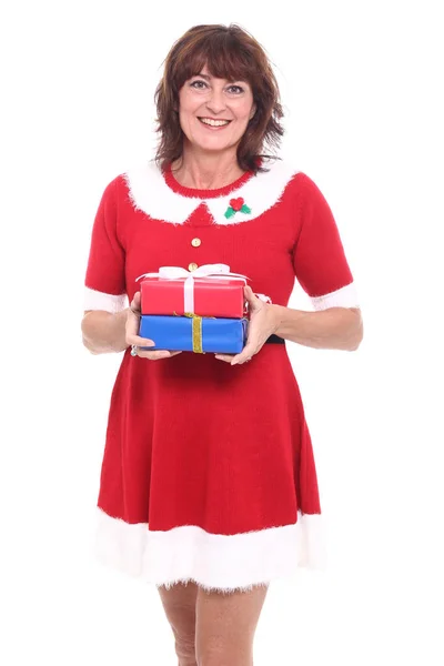 Beautiful Happy Christmas Woman — Stock Photo, Image
