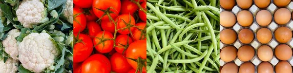 Frutta e verdura deliziosamente sane isolate insieme — Foto Stock