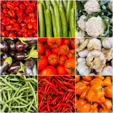 Güzel, sağlıklı meyve ve sebzeler yalıtılmış. 