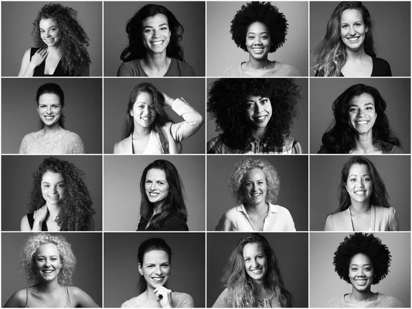 Группа красивых многорасовых властных женщин вместе — стоковое фото