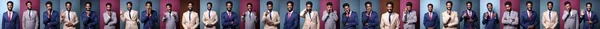 Bei uomini d'affari in giacca e cravatta davanti a uno sfondo — Foto Stock