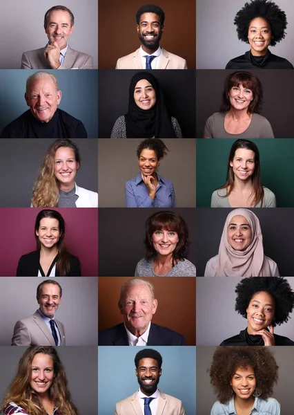 Groep van 9 mooie mensen voor een achtergrond — Stockfoto