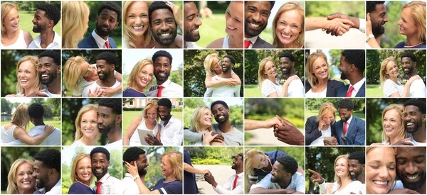 Belo casal de amor feliz lá fora em um parque — Fotografia de Stock