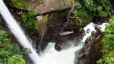 Pailon Del Diablo, Devils Cauldron Waterfall In Ecuador clipart