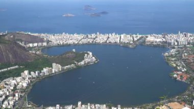 Rodrigo de Freitas göl Rio de Janeiro, Brezilya için havadan görünümü