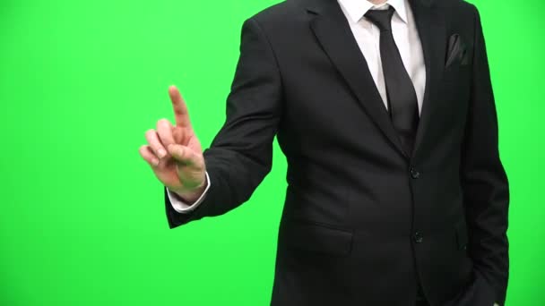 Αγγίζοντας Την Εικονική Οθόνη Χέρι Δάχτυλα Χειρονομίες — Αρχείο Βίντεο