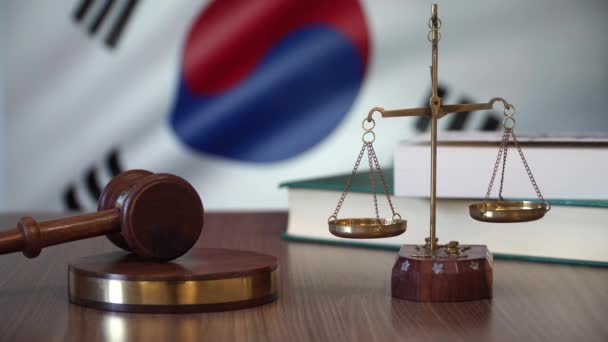 Rättvisa För Sydkorea Lagar Koreansk Domstol — Stockvideo